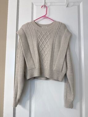 Aritzia Cable Knit Sweater with Shoulder Detail